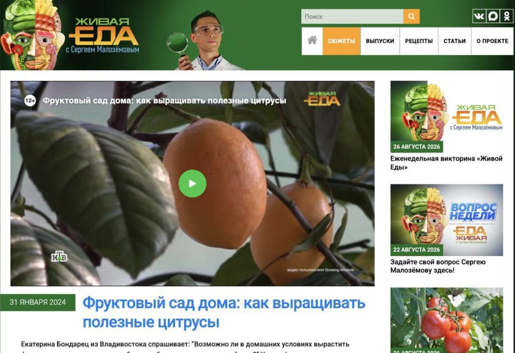Скриншот публикации о Павловском питомнике
