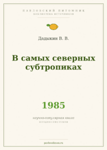 Дадыкин В. В. «В самых северных субтропиках» (1985)