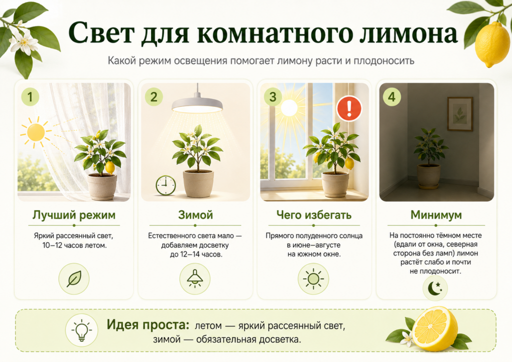 Эти простые правила помогут дать правильное освещение для комнатного лимона или другого домашнего цитруса