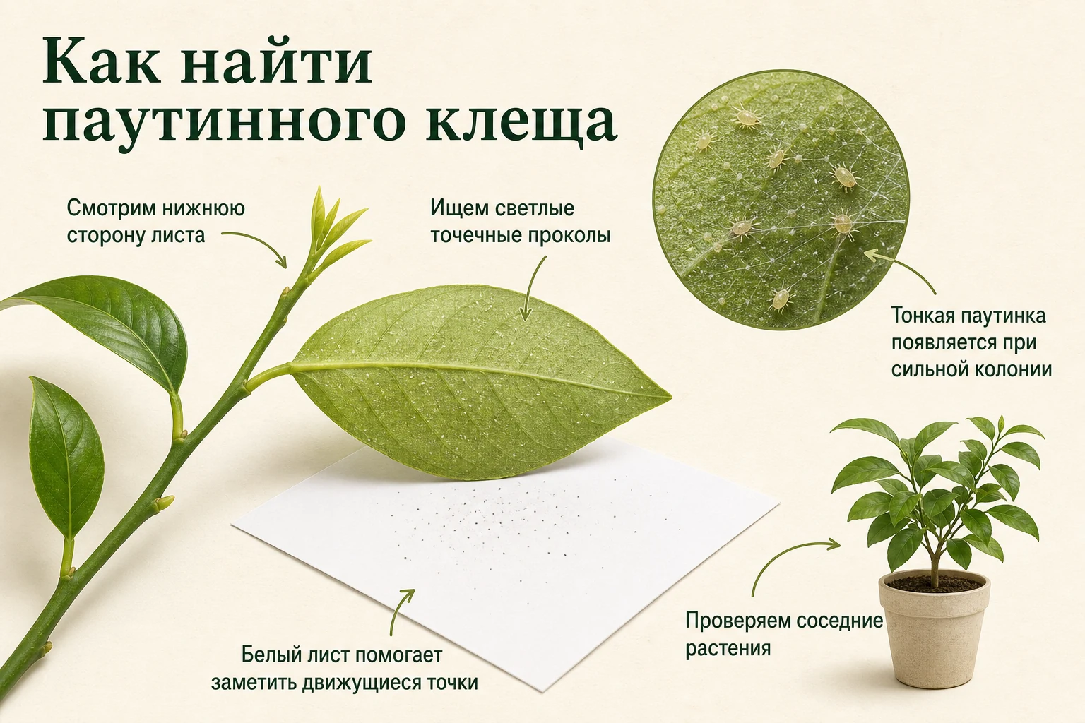 Как найти паутинного клеща: наглядная схема для комнатных цитрусов