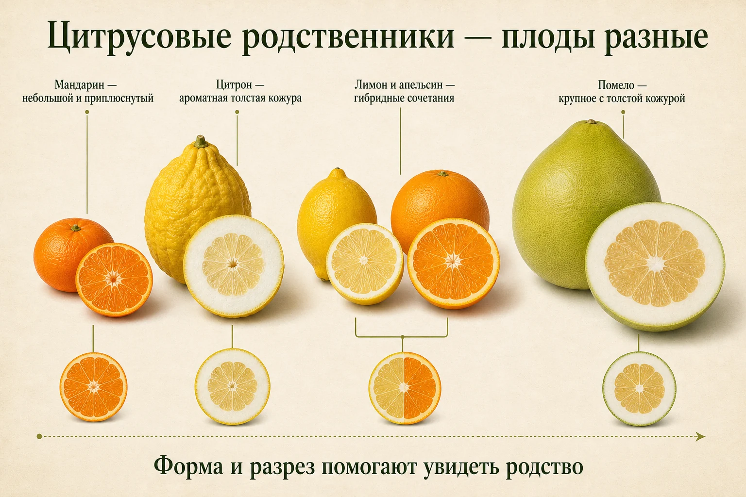 Типы плодов и их родство: наглядная схема для комнатных цитрусов