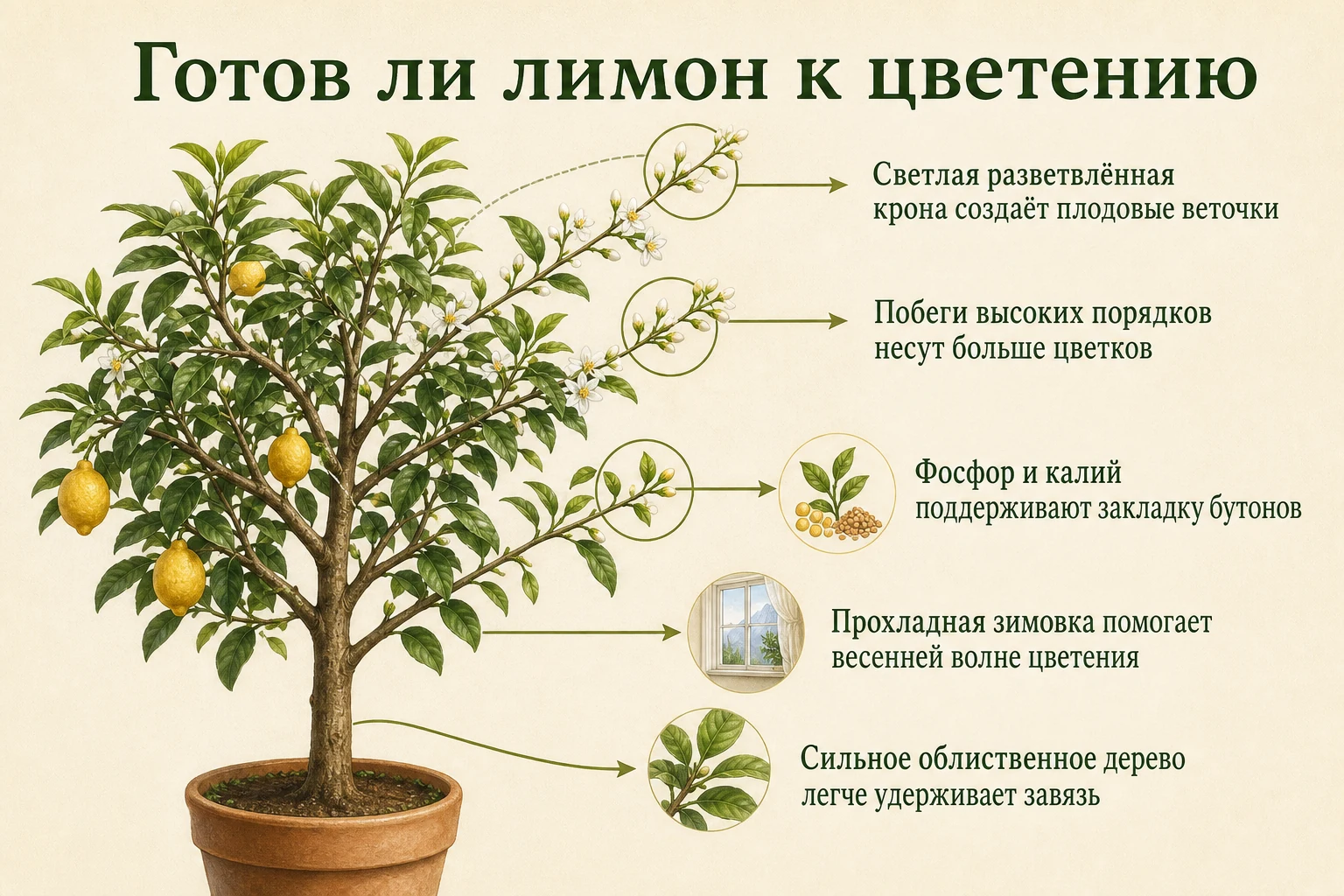 Признаки готовности комнатного лимона к цветению