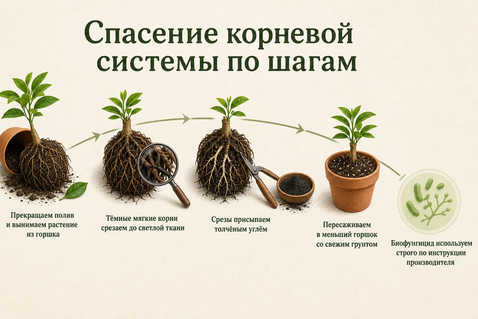 Пошаговое спасение корневой системы цитруса от гнили
