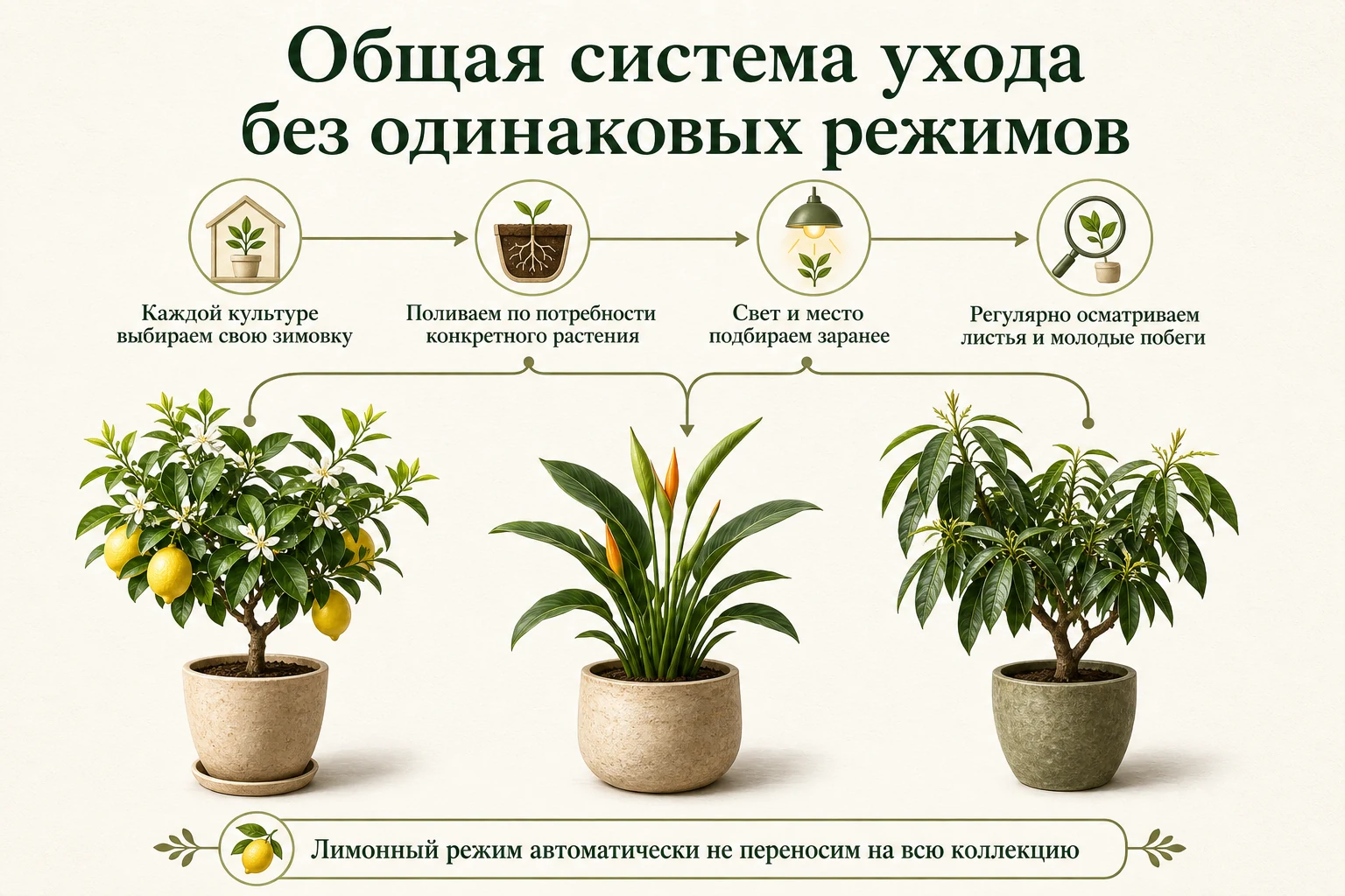 Общие принципы ухода за разными субтропическими культурами без одинакового режима