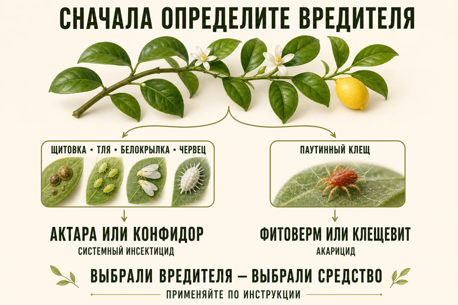 Как выбрать средство против щитовки, тли, белокрылки, червеца или паутинного клеща